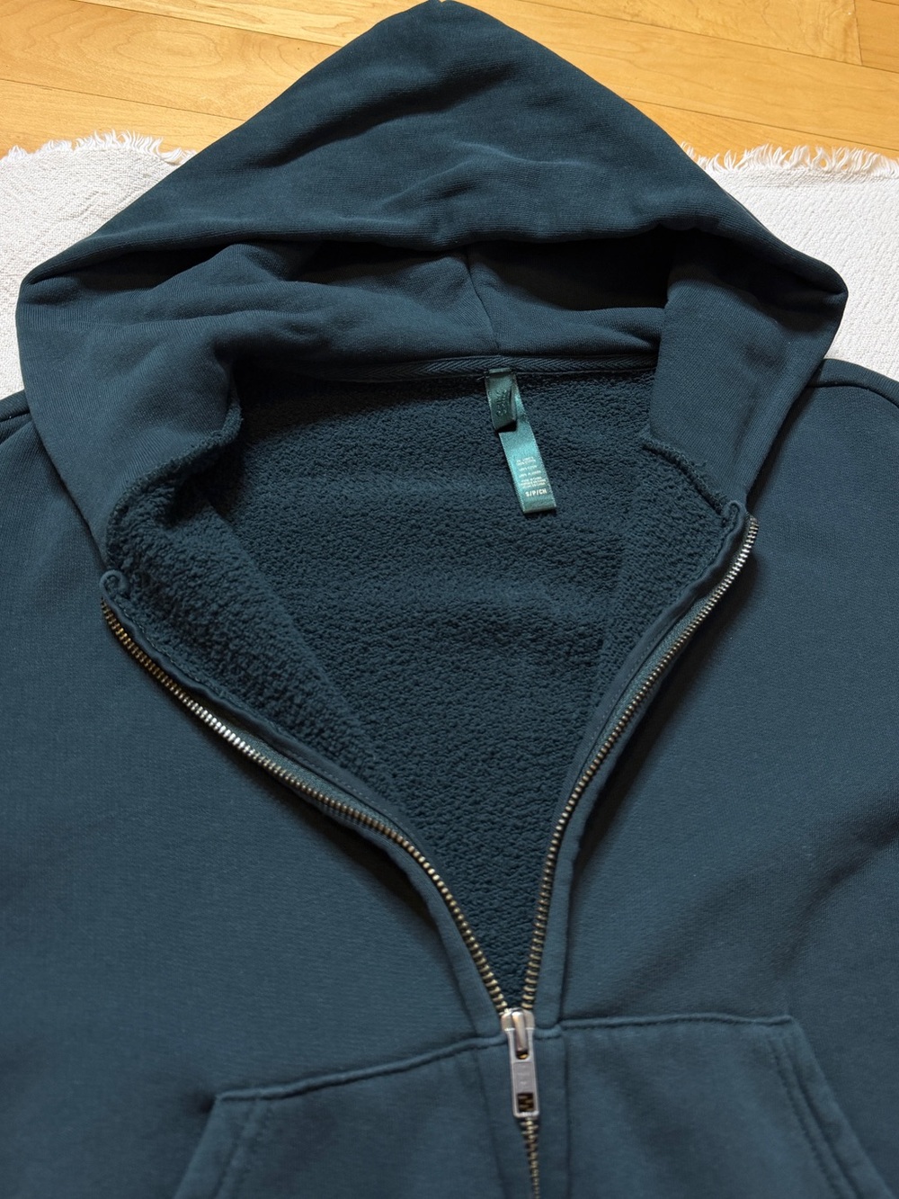 SKIMS Cypress Green Cotton Oversized Wide Leg Sweatpants & Crop Zipper Hoodie S - Picture 7 of 8